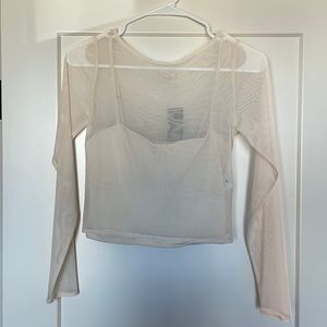 Abercrombie mesh corset top cream color new with tags
